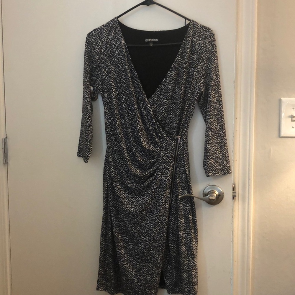 Patterned zip front dress from express